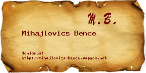 Mihajlovics Bence névjegykártya