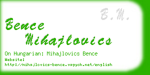 bence mihajlovics business card